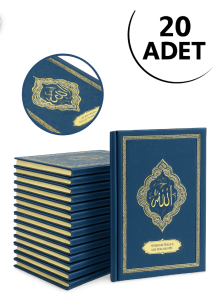 20 Adet İsme Özel Kabartmalı Ciltli Yasin Kitabı -  Lacivert