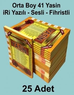 41 Yasin Orta Boy (25 adet) -İRİ yazılı - QR kod la sesli Elmalılı Ham