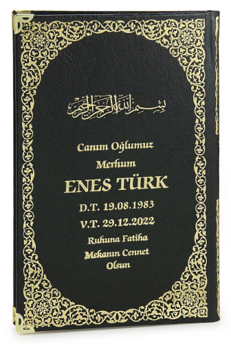 İsim Baskılı Ciltli Yasin Kitabı - Orta Boy - Siyah