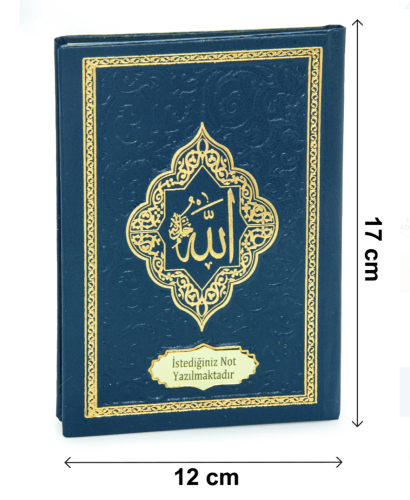 20 Adet İsme Özel Kabartmalı Ciltli Yasin Kitabı - Lacivert