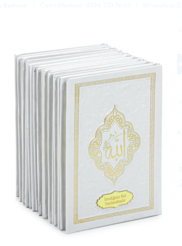 10 Adet İsme Özel Kabartmalı Ciltli Yasin Kitabı - Beyaz