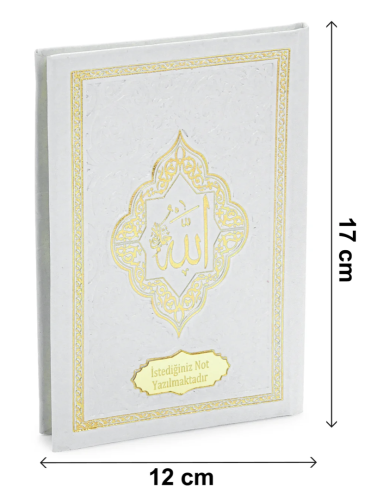 20 Adet İsme Özel Kabartmalı Ciltli Yasin Kitabı - Beyaz
