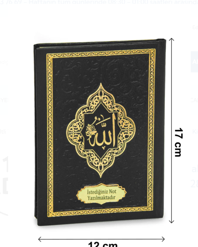 20 Adet İsme Özel Kabartmalı Ciltli Yasin Kitabı - Siyah
