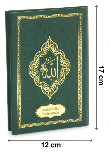 10 Adet İsme Özel Kabartmalı Ciltli Yasin Kitabı - Yeşil